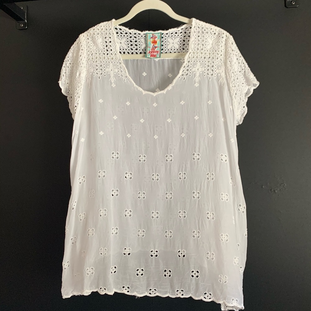 Johnny was eyelet tunic